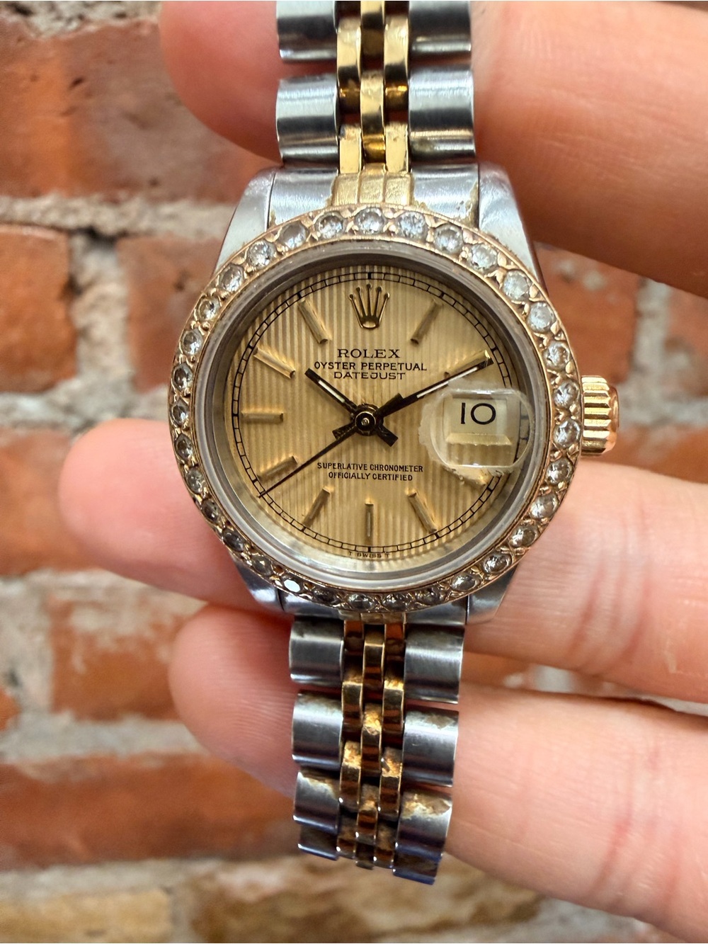 SOLD***Rolex Two-Tone Ladies Datejust Gold Dial Watch***SOLD - Picture 2 of 9